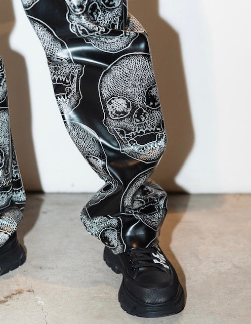 Skull Leather Pants